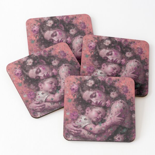 Item preview, Floral Mother & Child Embrace Art Print designed and sold by joycrysstudio.