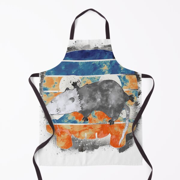 Item preview, Abstract Watercolor Opossum - Quirky Possum in Blue Orange Bands Illustration designed and sold by TheArtOfTreble.