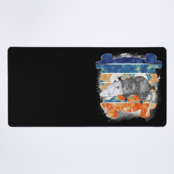 Item preview, Abstract Watercolor Opossum - Quirky Possum in Blue Orange Bands Illustration designed and sold by TheArtOfTreble.