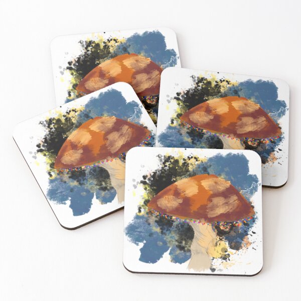 Item preview, "Psychedelic Watercolor Mushroom - Abstract Amanita Illustration designed and sold by TheArtOfTreble.