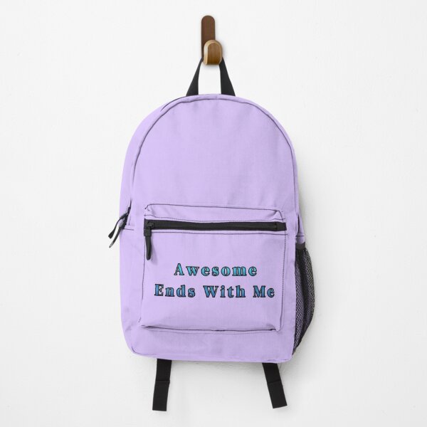 Item preview, Awesome Ends With Me Text Funny Blue Stickers Prints Posters Wall Art Magnet Home Coffee Cup Decoration TShirt Stationary Notebook Magnet Hat Kitchen Work School Office Redbubble Shop designed and sold by Saritas Boutique Shop.