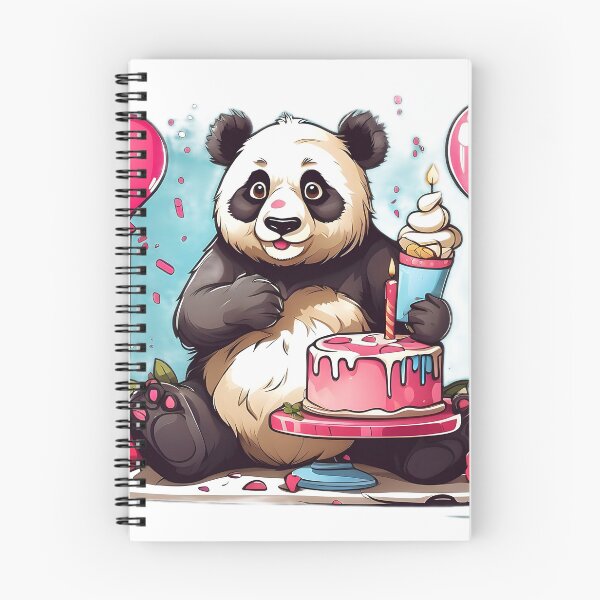 Item preview, panda with birthday cake designed and sold by Karaz's Animal Kingdom.