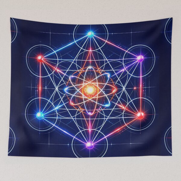 Item preview, Metatron's Cube Atom Art - Sacred Geometry Science Decor designed and sold by LuxeBuzz.