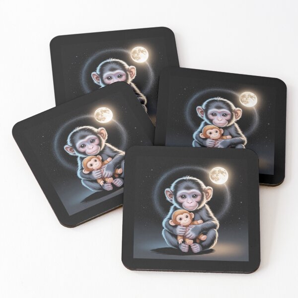 Artikelvorschau, Punch Baby Monkey Toy and The Moon Graphic entworfen und verkauft von ZACK ART.