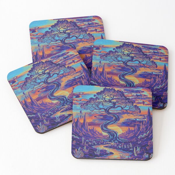 Item preview, Psychedelic Mystic Tree Sunset Landscape designed and sold by 0606PM.