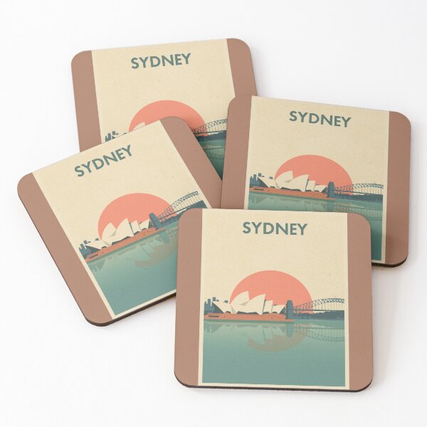 Item preview, Sydney Vintage Poster | Opera House Harbour Reflection Print | Retro Australia Wall Art designed and sold by AM-little-shop.