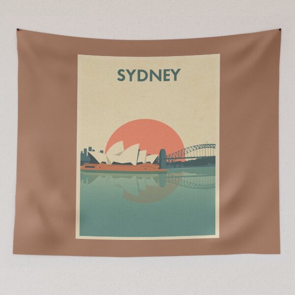 Item preview, Sydney Vintage Poster | Opera House Harbour Reflection Print | Retro Australia Wall Art designed and sold by AM-little-shop.