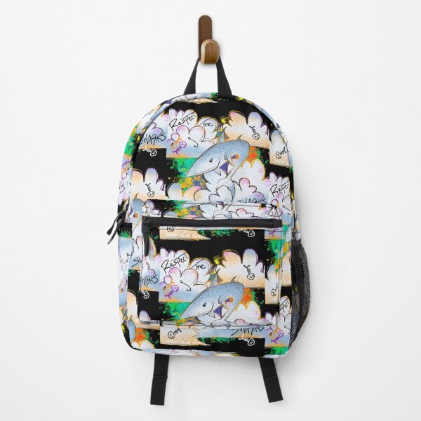 Item preview, Respect the Sharks - Colorful Splatter Shark Illustration designed and sold by TheArtOfTreble.