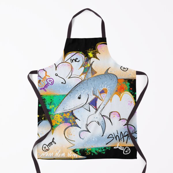 Item preview, Respect the Sharks - Colorful Splatter Shark Illustration designed and sold by TheArtOfTreble.