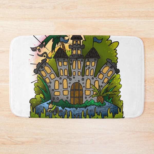 Item preview, Whimsical Tropical Castle with Flying Toucans - Jungle Fantasy Illustration designed and sold by TheArtOfTreble.