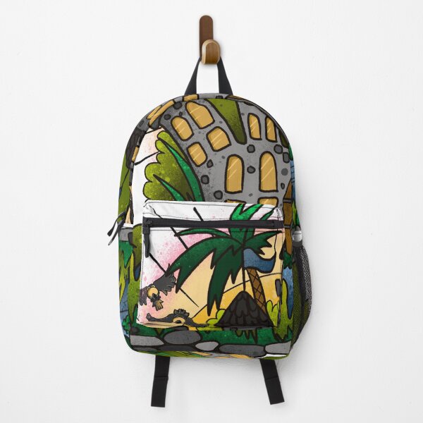 Item preview, Whimsical Tropical Castle with Flying Toucans - Jungle Fantasy Illustration designed and sold by TheArtOfTreble.