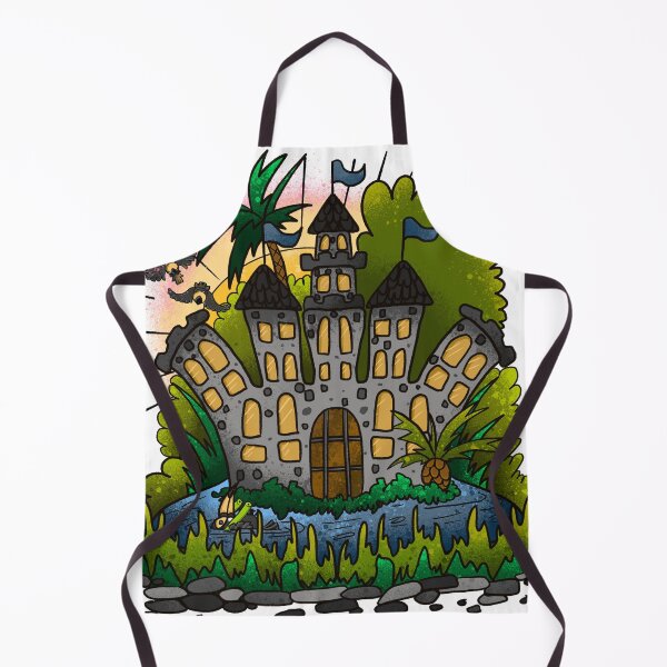 Item preview, Whimsical Tropical Castle with Flying Toucans - Jungle Fantasy Illustration designed and sold by TheArtOfTreble.