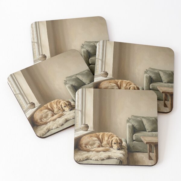 Item preview, Golden Retriever Resting in Cozy Home designed and sold by BrickByDream.
