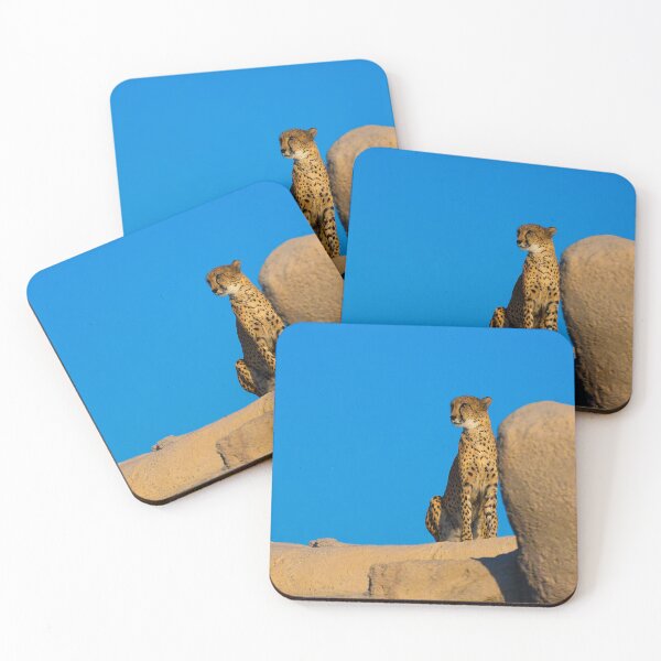 Item preview, Majestic Cheetah on Lookout - African Wildlife Blue Sky Photography designed and sold by AbulailArt.
