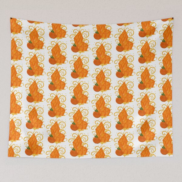 Item preview, Orange Crystal Gems & Mandarin - Vibrant Citrus Fantasy Illustration designed and sold by TheArtOfTreble.