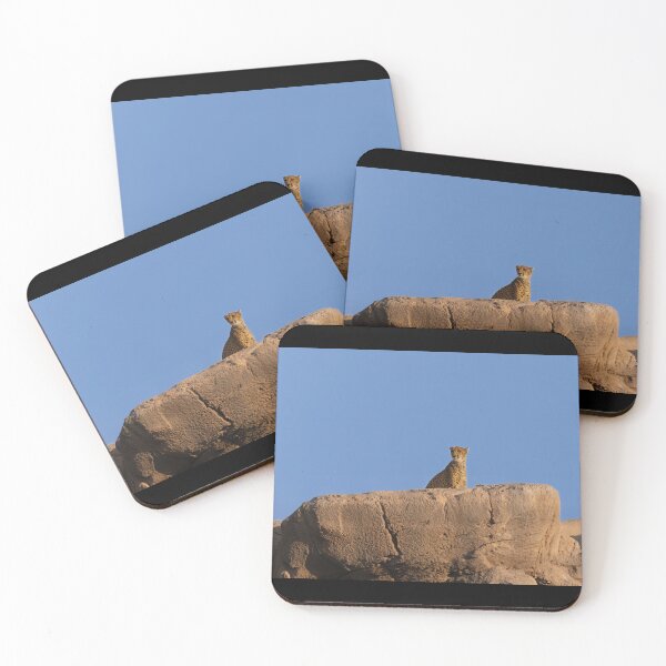 Item preview, King of the Hill - Cheetah Standing on Rock Desert Horizon designed and sold by AbulailArt.