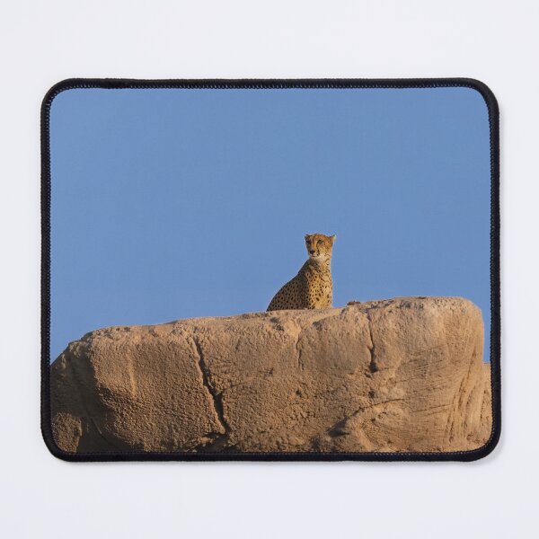 Item preview, King of the Hill - Cheetah Standing on Rock Desert Horizon designed and sold by AbulailArt.