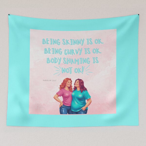 Item preview, Body Positivity – Friends Hugging Pink Artwork designed and sold by IndiGLOW4Me.