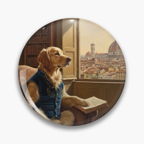 Item preview, Golden Retriever Scholar in Florence designed and sold by BrickByDream.
