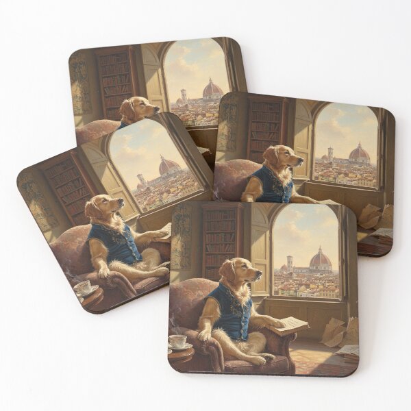 Item preview, Golden Retriever Scholar in Florence designed and sold by BrickByDream.