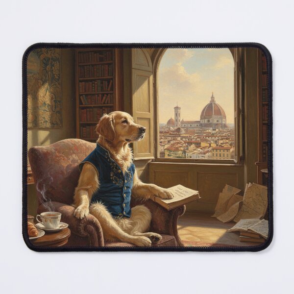 Item preview, Golden Retriever Scholar in Florence designed and sold by BrickByDream.