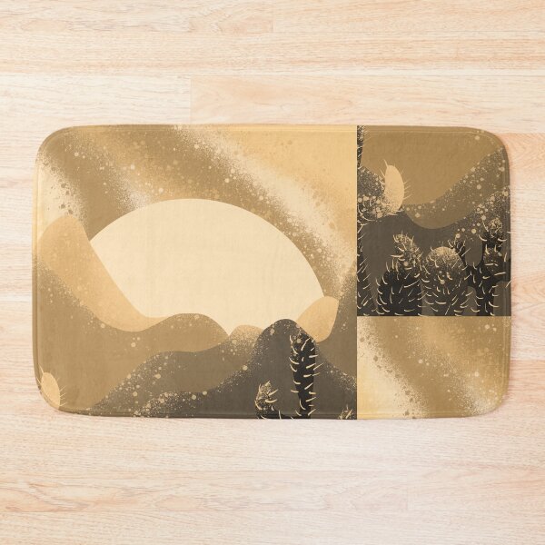 Item preview, Golden Desert Sunset with Cacti - Minimalist Boho Landscape Illustration designed and sold by TheArtOfTreble.