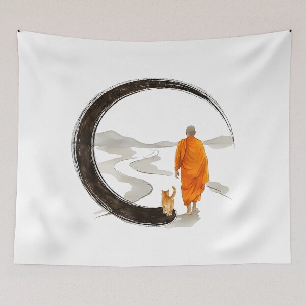 Item preview, Walk for Peace Monks with Aloka Cat designed and sold by CristHuds.
