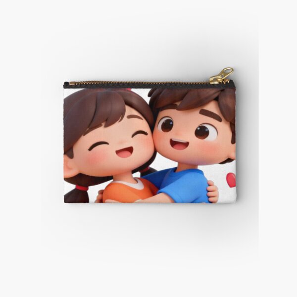 Item preview, Joyful Hug – Cute 3D Cartoon Couple Illustration designed and sold by Cristhian Almanza.
