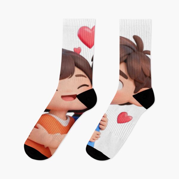 Item preview, Joyful Hug – Cute 3D Cartoon Couple Illustration designed and sold by Cristhian Almanza.