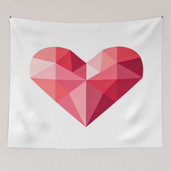 Item preview, Geometric Heart – Faceted Red and Pink Design designed and sold by Cristhian Almanza.