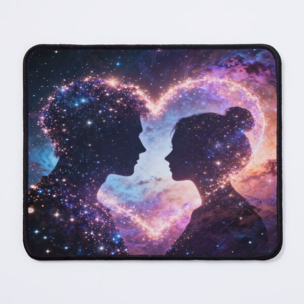 Item preview, Cosmic Love – Starry Silhouette Couple Illustration designed and sold by Cristhian Almanza.