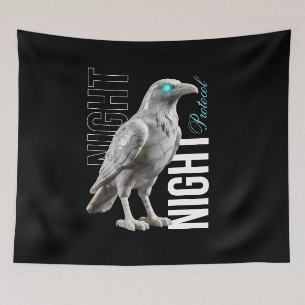 Item preview, Night Vision – Blue Owl with Futuristic Nocturnal Energy designed and sold by Marble Void.
