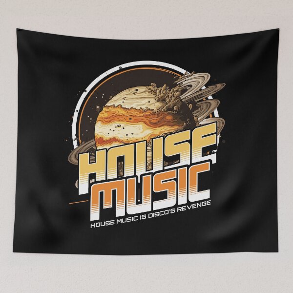 Item preview, HOUSE MUSIC  - House Planet (White) designed and sold by Discothreadz.