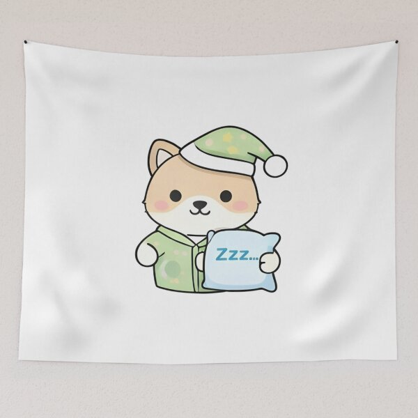 Item preview, Cute Kawaii Sleepy Shiba Inu Dog with Pillow designed and sold by Trendora90.