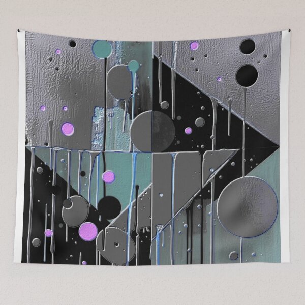 Item preview, drip and divide dark hsl colorful geometric abstract design designed and sold by SmashingDeals.