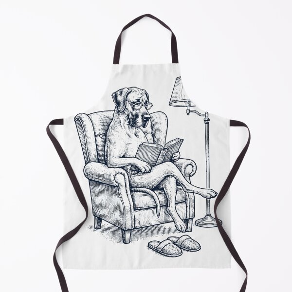 Item preview, Vintage Great Dane Read Book Dog Mom Dad designed and sold by DoodleTortle.