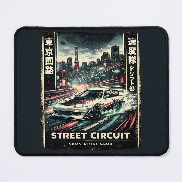 Item preview, Tokyo Street Circuit Neon Drift Car Japanese Racing Night Skyline designed and sold by VaporTokyo.