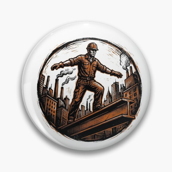 Item preview, Vintage Woodcut Ironworker Graphic designed and sold by LightPrintsCo.