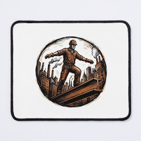 Item preview, Vintage Woodcut Ironworker Graphic designed and sold by LightPrintsCo.