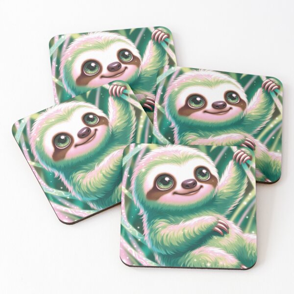 Item preview, Adorable Sloth in Pink Glow designed and sold by CoquetteLunaCo.