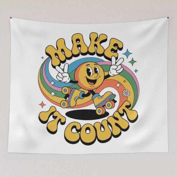 Item preview, Make It Count – Retro Rainbow Roller Vibes designed and sold by NewUSShop.