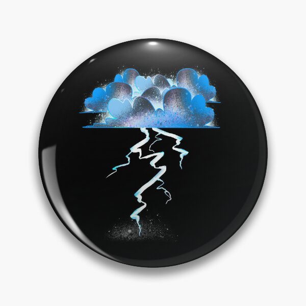Artikelvorschau, Blaue Herzwolkenblitze – Fantasy-Illustration eines kosmischen Sturms entworfen und verkauft von TheArtOfTreble.