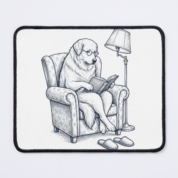 Item preview, Vintage Great Pyrenees Read Book Dog Mom Dad designed and sold by DoodleTortle.