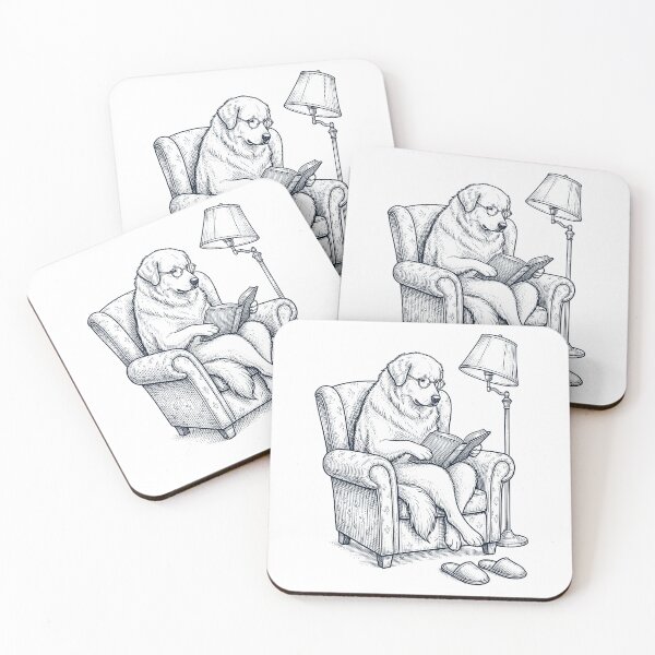 Item preview, Vintage Great Pyrenees Read Book Dog Mom Dad designed and sold by DoodleTortle.