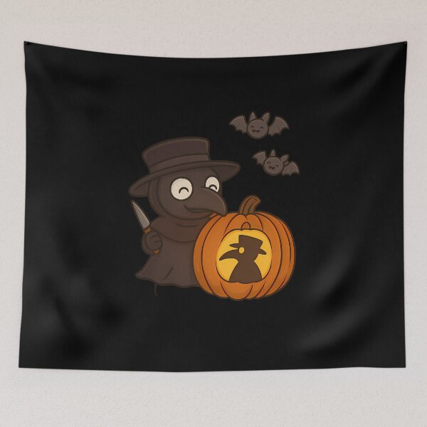 Item preview, Spooky Cute Plague Doctor Pumpkin Carving With Bats designed and sold by jaejaeman.