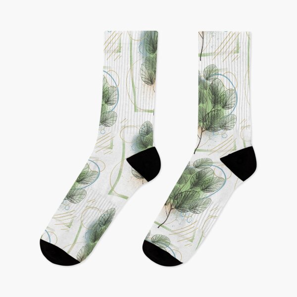 Item preview, Eucalyptus Leaves with Geometric Circles - Modern Botanical Illustration designed and sold by TheArtOfTreble.