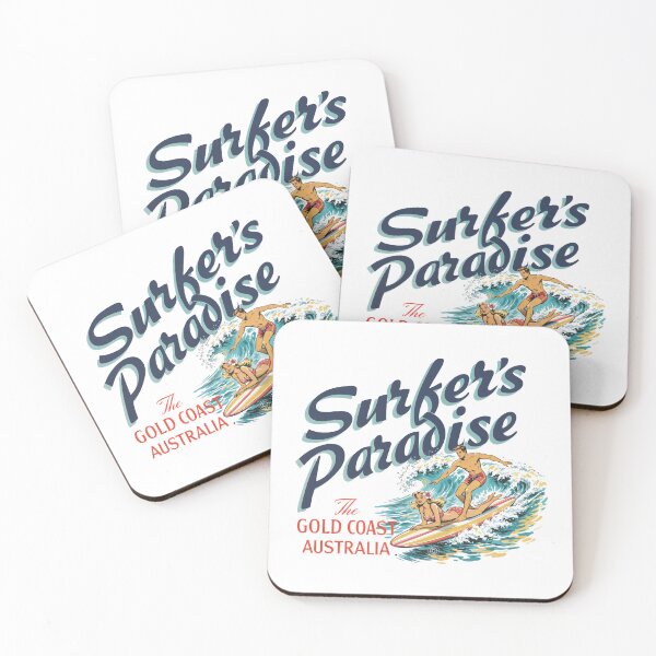 Item preview, Surfers Paradise Gold Coast Australia – Vintage Retro Surfing Travel Art designed and sold by D4monart.