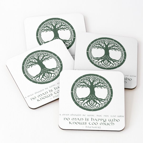 Item preview, No Man Is Happy Who Knows Too Much – Norse Wisdom Quote (Hávamál) designed and sold by Freki & Geri.