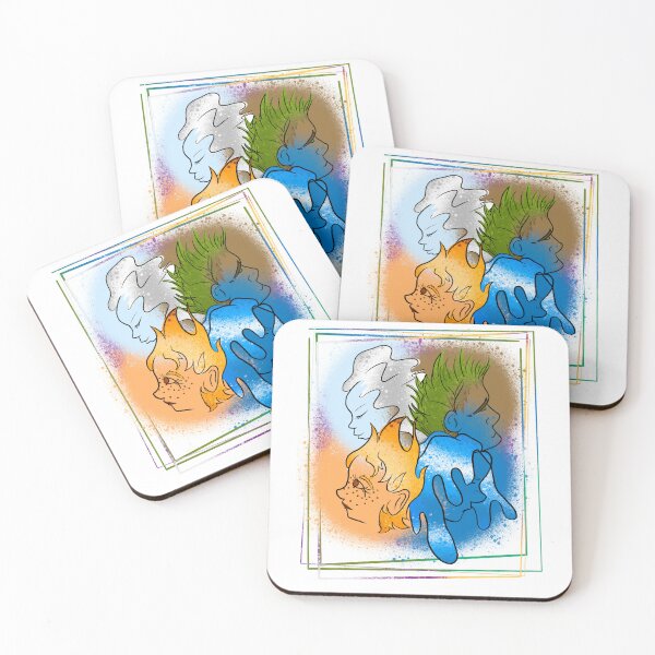 Item preview, "Elemental Fusion Portraits - Fire Ice Wind Surreal Profile Art designed and sold by TheArtOfTreble.