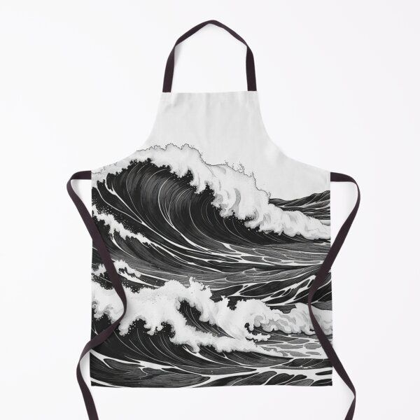 Item preview, Crashing Ocean Waves Ink Art designed and sold by CoquetteLunaCo.